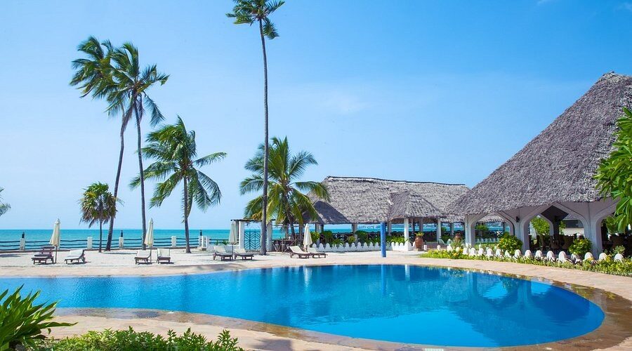 A palm fringed pool on the Zanzibar coast